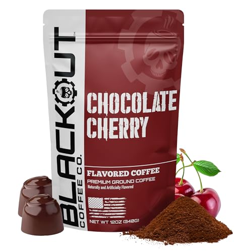 Blackout Coffee Chocolate Cherry Flavored Ground Coffee (12 Ounce)