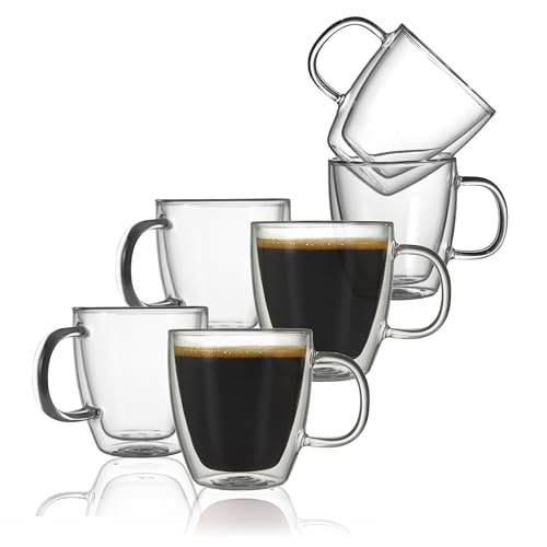 Insulated Espresso Glass Mugs 5.4oz (6 Count)