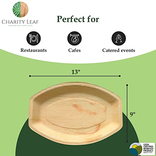 Disposable Bamboo 13" x 9" Trays (100 Count)