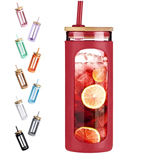 20oz Glass Tumbler with Straw and Lid