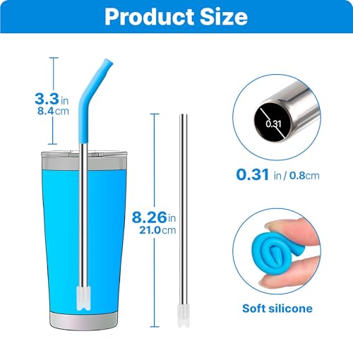 Stainless Steel Straws for 20 oz YETI Tumbler (4 Count)