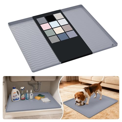 Waterproof Silicone Under Sink Mat 25'' x 22'' Shelf Liner for Kitchen and Bathroom