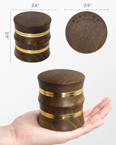 Grinder Large 2.6" Walnut Wood & Aluminum Manual Grinder