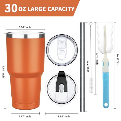 30 oz Tumbler with Lids and Straws