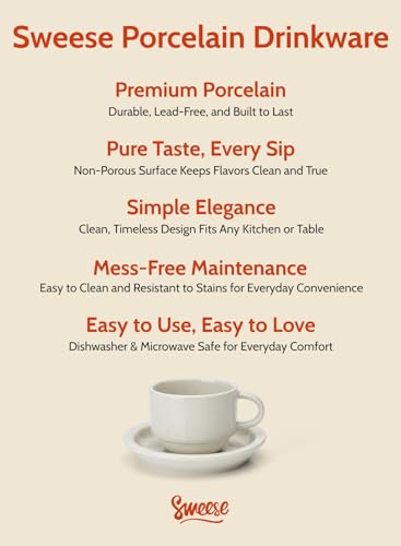 Porcelain Cappuccino Cups Set (8 Count)