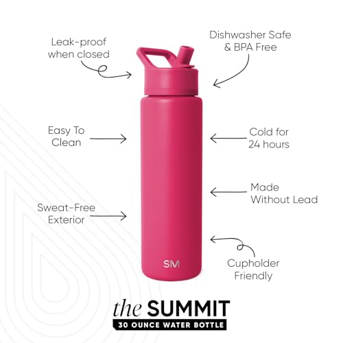 Insulated Water Bottle with Straw