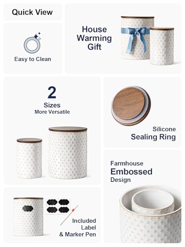 Ceramic Coffee Canister Set with Airtight Lids (2 Count)
