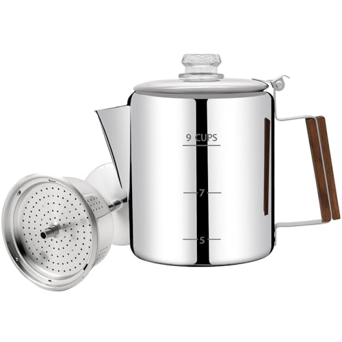 No Coating 9 Cup Percolator Coffee Pot 304 Stainless Steel