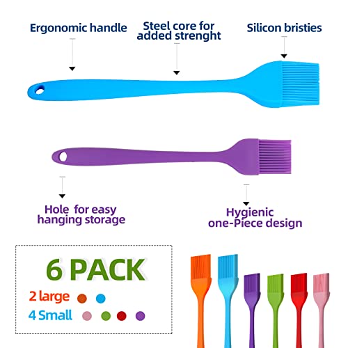 6 PCS CUALORK Silicone Basting Brush