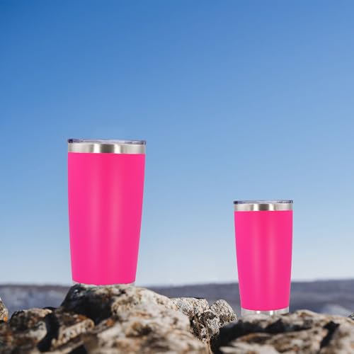 20oz Tumbler with Lid Stainless Steel Tumblers Insulated Mug Hot Pink 6P (6 Count)