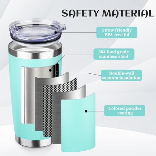 8 Pack 20oz Stainless Steel Travel Coffee Tumbler