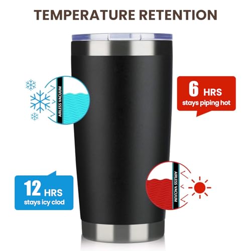 20oz Tumbler 4 Pack Double Wall Vacuum Insulated Travel Mug Bulk (4 Count)