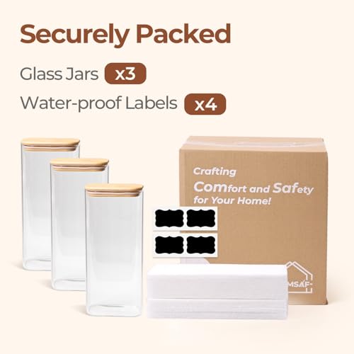 Glass Storage Containers with Lids 2 Qt (3 Count)