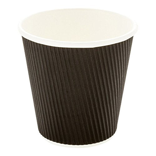 Ripple Wall Coffee Cups 25 Count 8 Ounce Insulated Black Paper Cups
