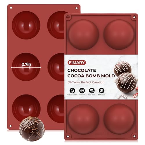 6 Holes Silicone Hot Chocolate Bomb Molds (2 Count)