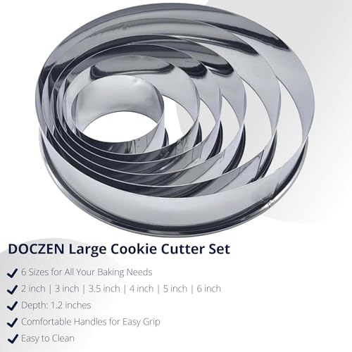 Large Round Cookie Cutter 6 PCS (6 Count)