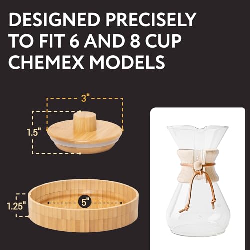 Coffee Pot Cover & Wooden Trivet Set Compatible with Chemex