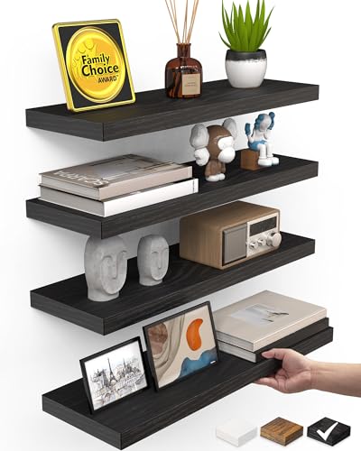 Black Floating Shelves 15.7in