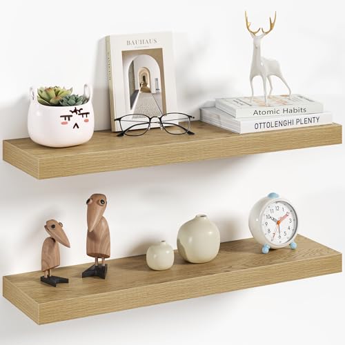 24 Inch Floating Shelves Wall Mounted for Display (2 Count)