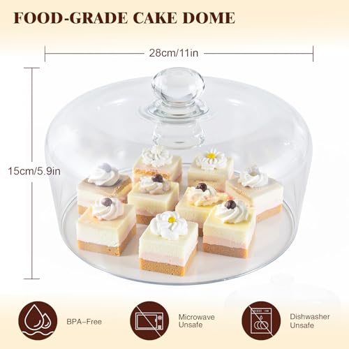 11 Inch Glass Cake Dome Cover for Cake Stand
