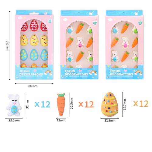 Edible Easter Cake Decorations for Cake Decorating (36 Count)
