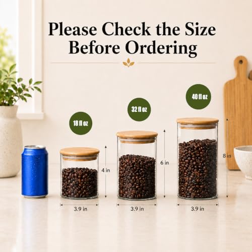550 ML 18 FL Oz Glass Storage Container with Wood Lid