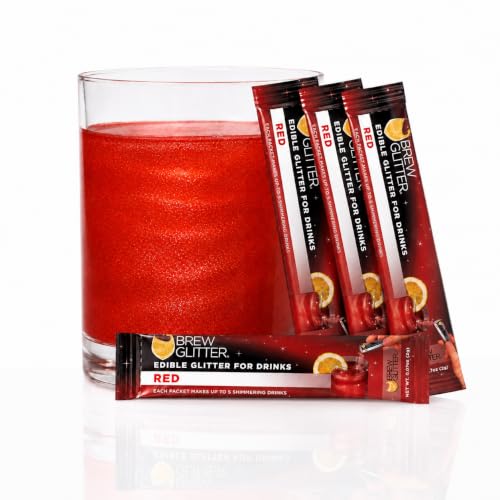 Brew Glitter Red Edible Drink Glitter 4 x 2g Packets for Cocktails (4 Count)