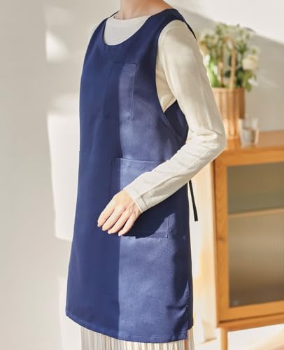 Unisex Cobbler Apron with 3 Deep Pockets Smock Vest Apron