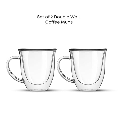 Serene Double Walled Insulated Glasses Coffee Mug (2 Count)