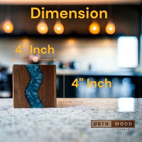 Wood Coaster Set for Drinks (4 Count)