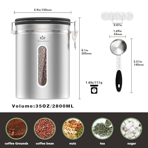 38OZ Airtight Coffee Canister with Lid
