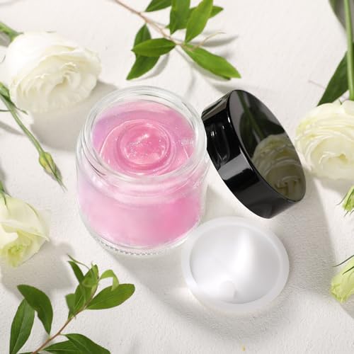 1OZ Glass Cosmetic Jars With Lids 3PCS Small Makeup Containers (3 Count)