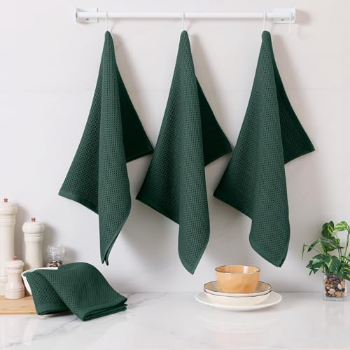100% Cotton Oversized Waffle Weave Kitchen Towels 4 (4 Count)