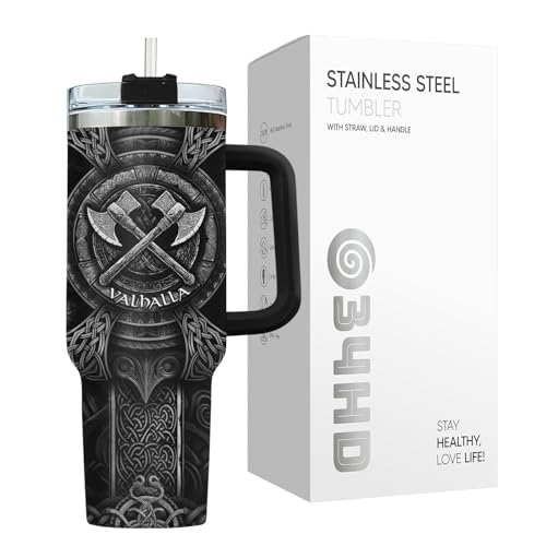 Valhalla Wolf Norse Mythology 40 oz Tumbler with Handle