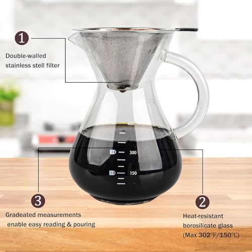 Double layer reusable stainless steel filter 400ml