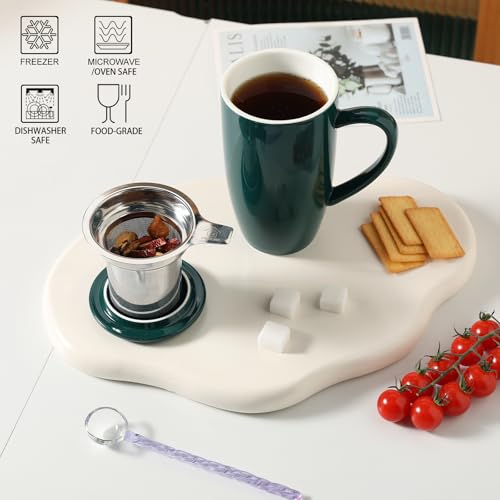 Sweejar Porcelain Tea Infuser Mug with Lid