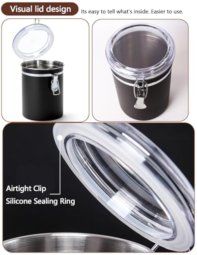 Stainless Steel Food Container with Clear Lids Airtight Storage Container Small Canisters Kitchen Pantry Storage for Cereal