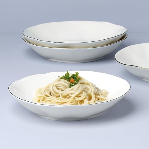 Blue Bay White Porcelain Pasta Bowl Set for 4 (4 Count)