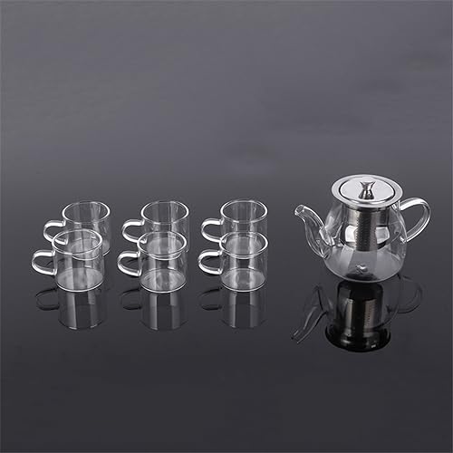 Tea Set Gift Set Kettle Home Office Thickened Vintage Teapot Set with 6 Glass Cup