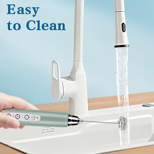 Milk Frother Wand Rechargeable Handheld Whisk Coffee 3 Speed Adjustable