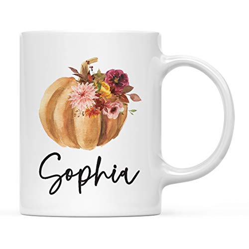 Personalized Fall Burgundy Marsala 11oz. Ceramic Coffee Tea Mug
