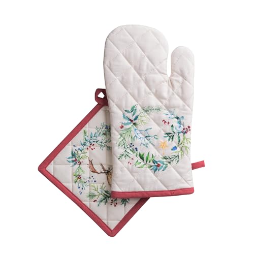 100% Cotton Oven Mitt & Pot Holder Set
