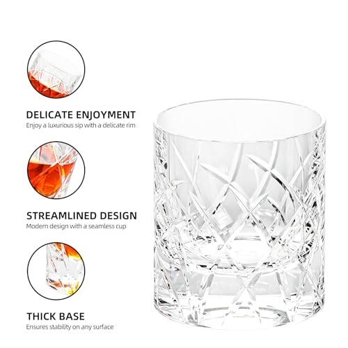 Crystal Whiskey Glasses Set of 2 Hand Blown Old Fashioned Glasses (2 Count)