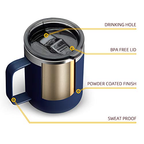 12 oz Insulated Travel Coffee Mug with Handle