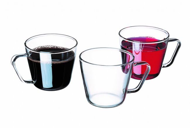 Small Clear Glass Coffee Mug Set of 6