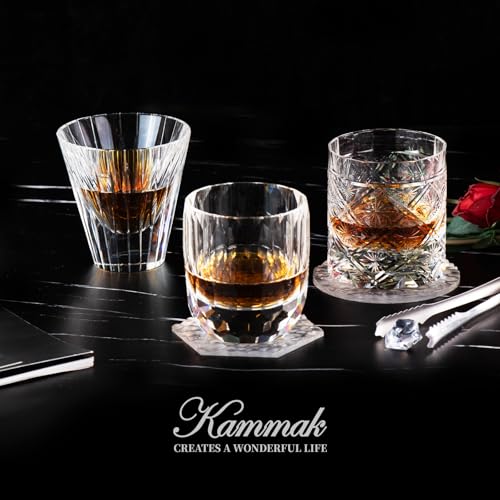 Crystal Whiskey Glasses Set of 2 Hand Blown Old Fashioned Glasses (2 Count)
