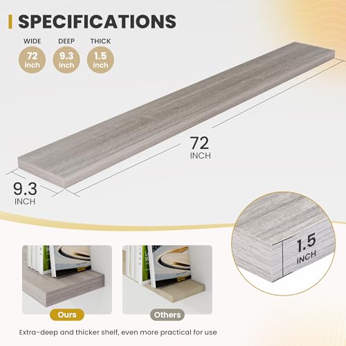 72 Inch Floating Shelves