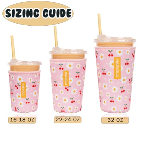 Reusable Insulated Neoprene Iced Coffee Cup Sleeve (3 Count)