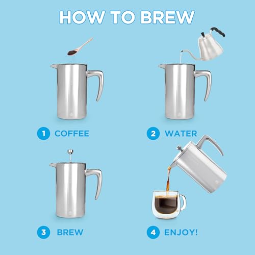 Dublin Double Wall Stainless Steel French Press