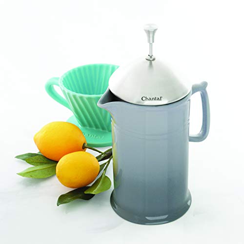 Stoneware French Press with Stainless Steel Plunger and Lid